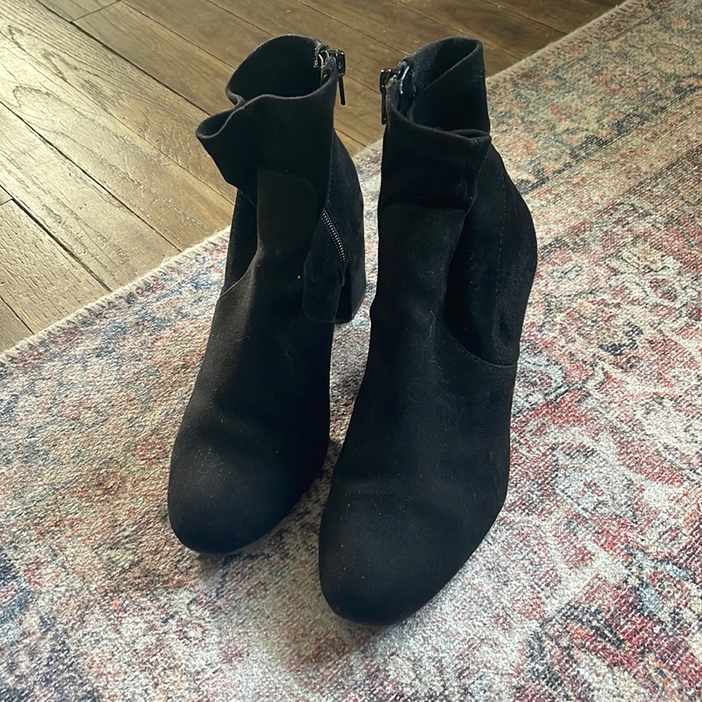Black suede ankle boots